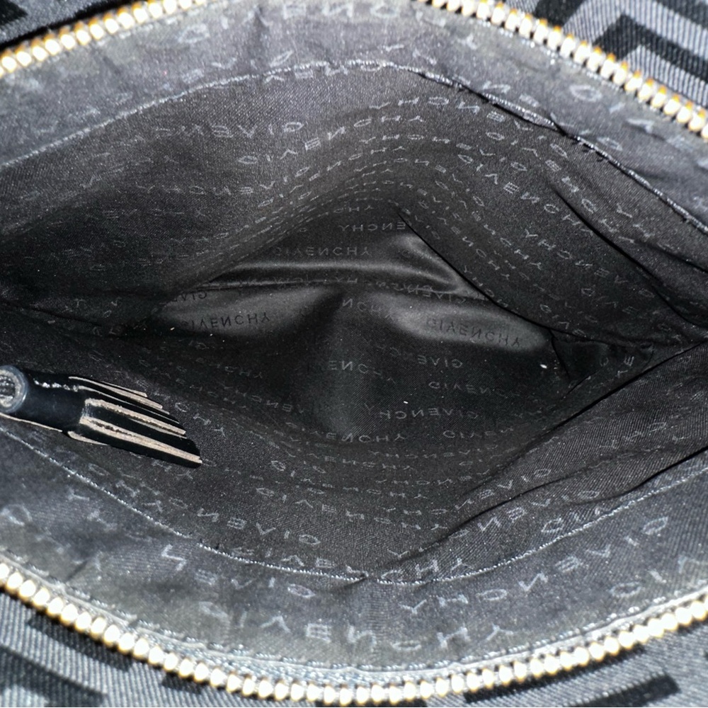 Givenchy Black Jacquard Logo Zip-Top Tote | Leather Trim | Gold Hardware - Picture 13 of 15